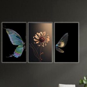 3 Piece Butterfly Wall frames – Multicolor