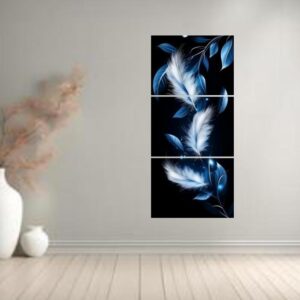 Multicolor Leaf Shaped MDF Wall Frame Set – 3 Piece