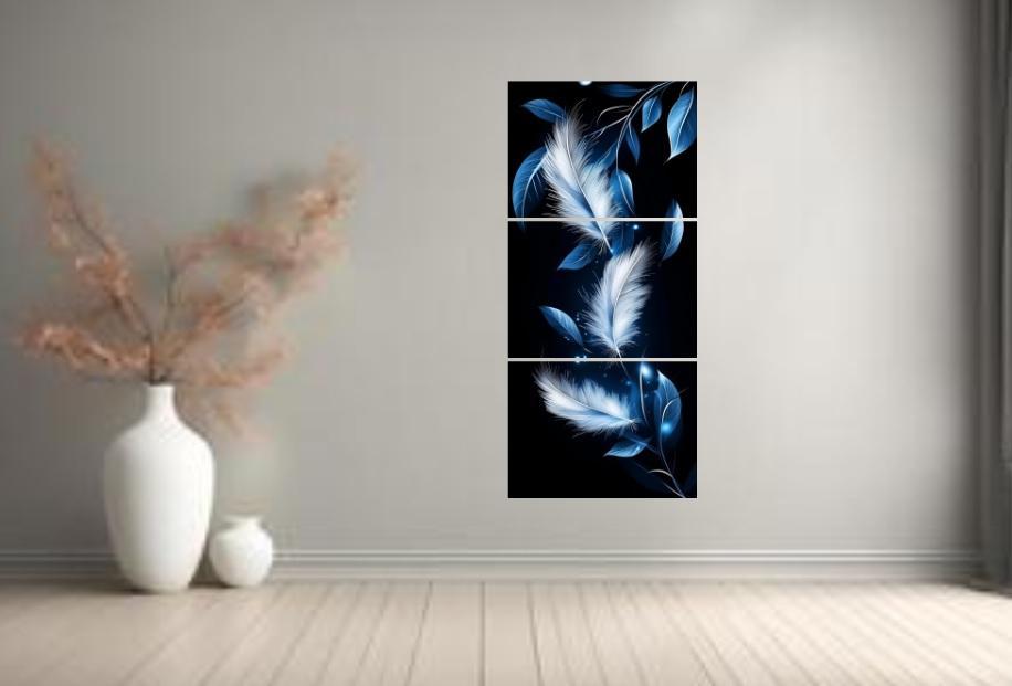 Multicolor Leaf Shaped MDF Wall Frame Set – 3 Piece