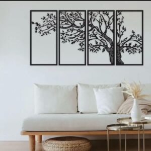 Modern Abstract Art Wooden Wall Frame – Set of 3