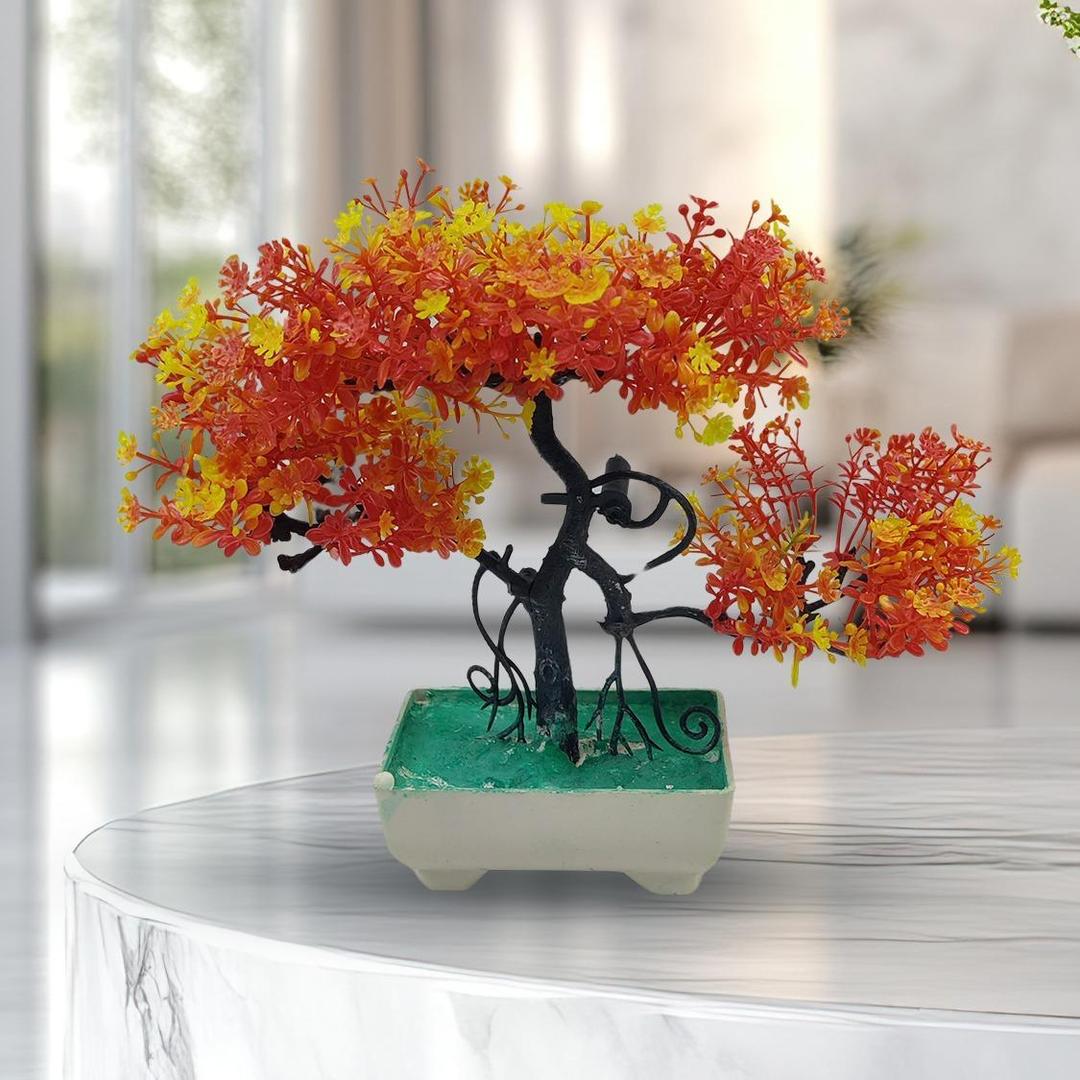 Artificial Yellow Orange Bonsai Tree – 1 Pc Decor - Image 4